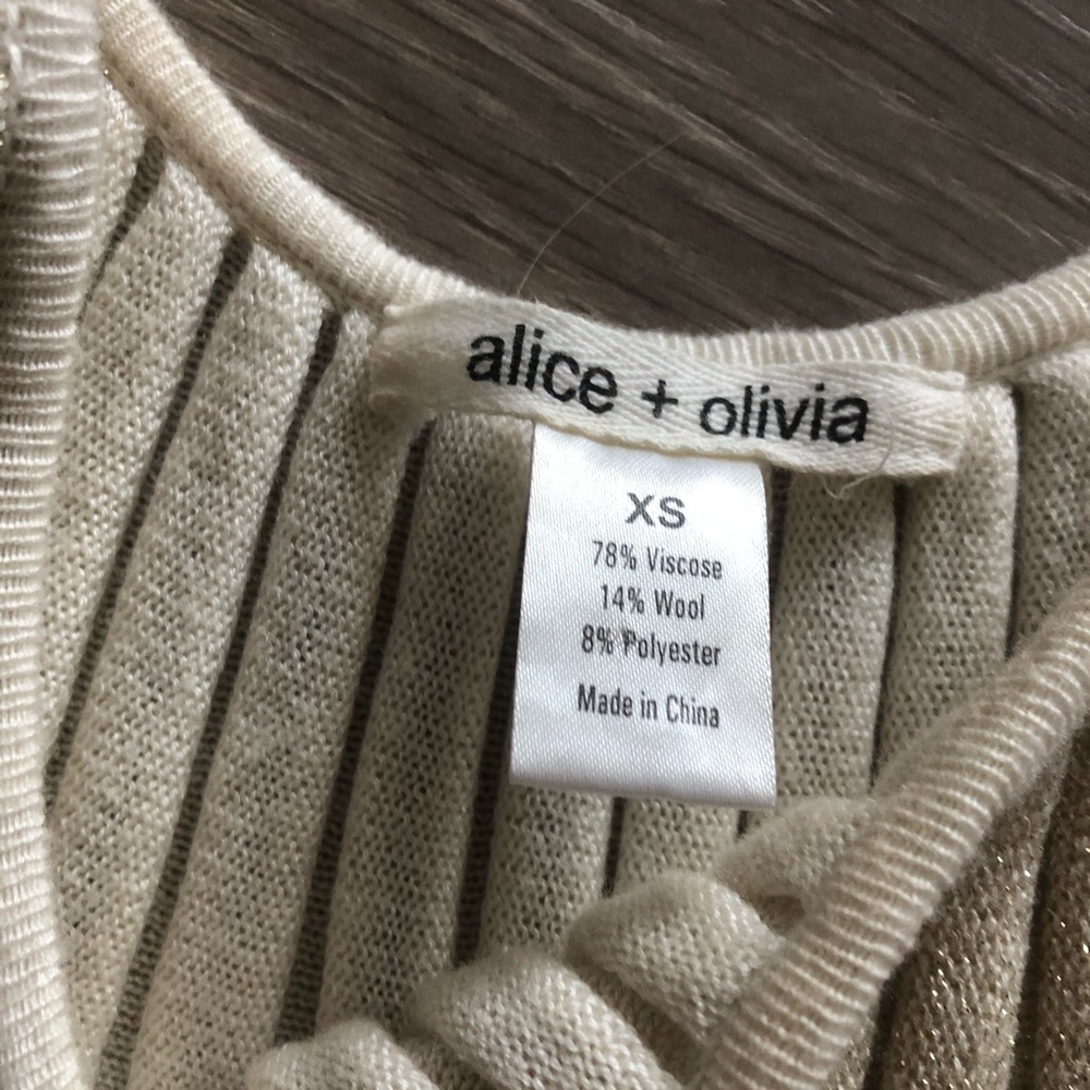 Alice + Olivia Wool Pleated Skater Dress - Picture 4 of 7